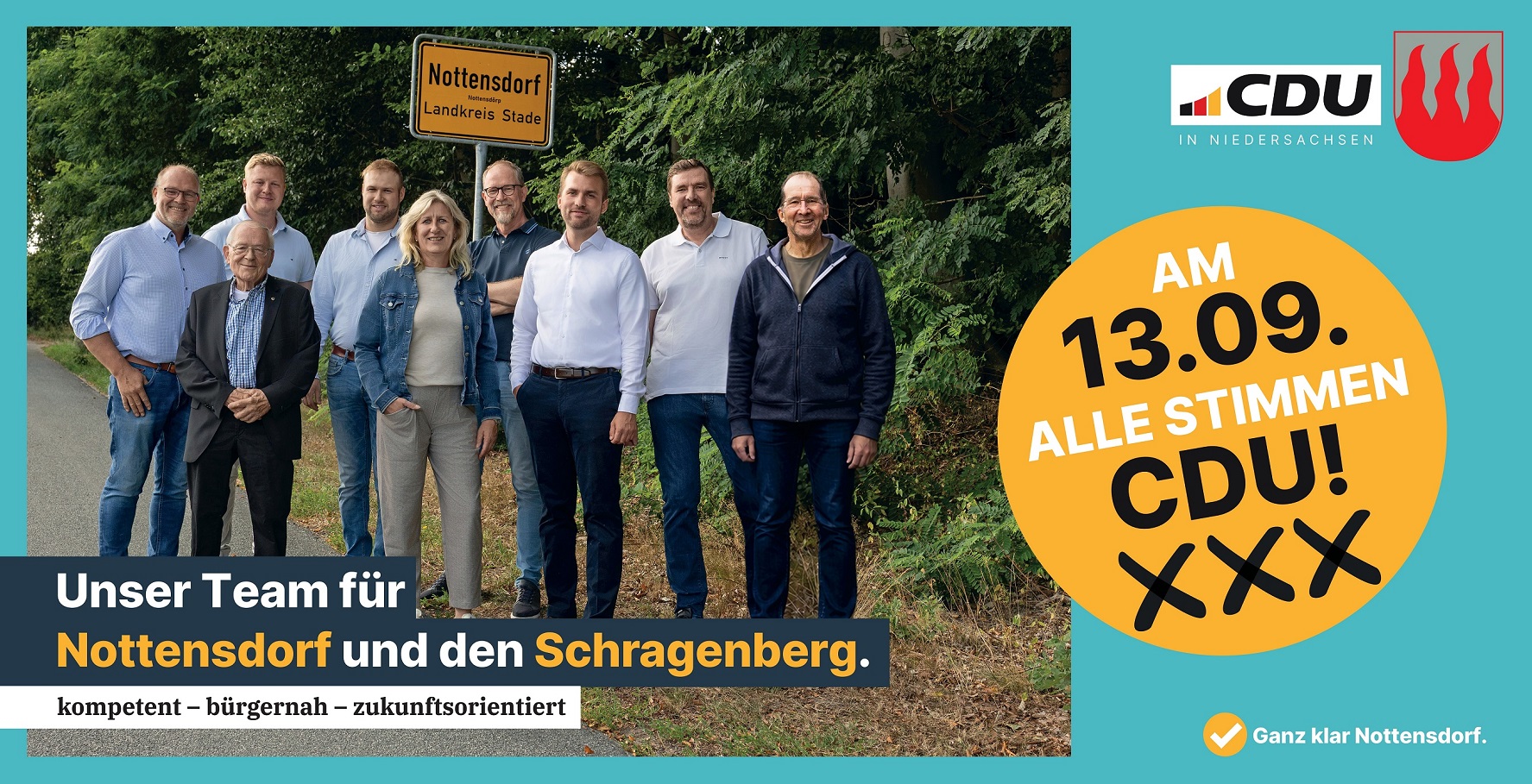die CDU Kandidaten für den Gemeinderat in Nottensdorf